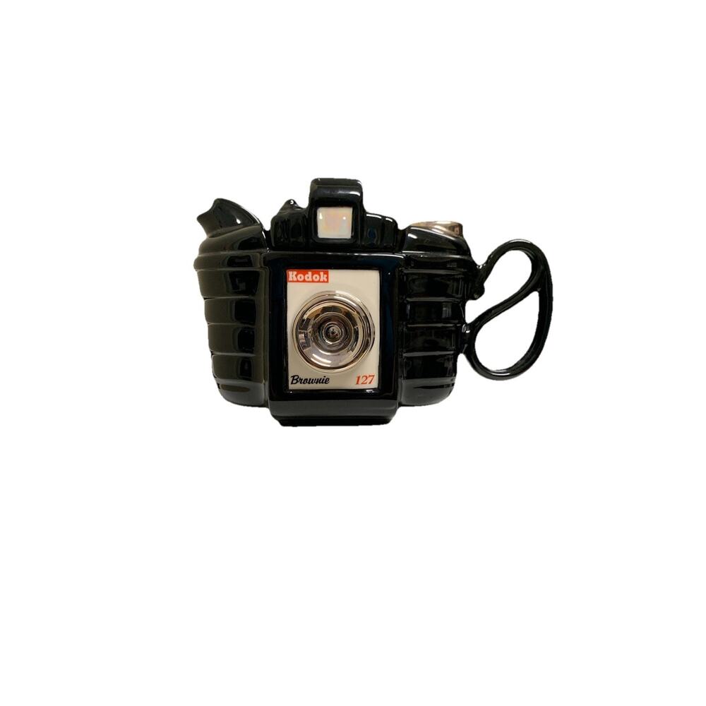 Kodak Brownie Camera Teapot Ceramic Inspiration Made‎ in England Black Art Deco